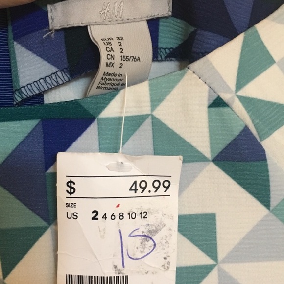 NWT H&M Bright Geometric Print Dress - Picture 3 of 5